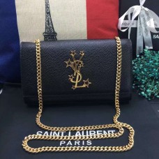 Novedades YSL Chain Bag 24cm Caviar Leather Negro