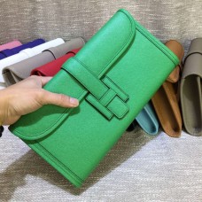 Hermes Epsom Leather Jige Clutch 29cm Verde