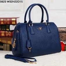 Prada Saffiano Leather 0823 Bolso tote azul marino