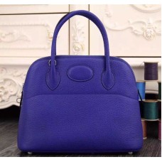 Hermes Bolide 31cm Bolso azul eléctrico de cuero Togo