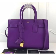 YSL Purple Downtown Tote Bolsos de cuero de vaca