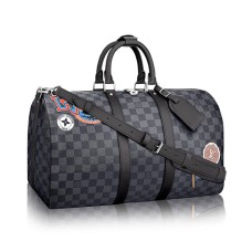 Louis Vuitton Keepall 45 Bandouliere N41057 Pegatinas de grafito Damier