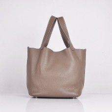 Hermes Calf Leather 8616 Bolso Gris Oscuro