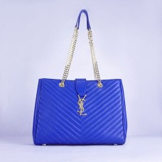 Bolso de compras YSL Saint Laurent Monogram azul