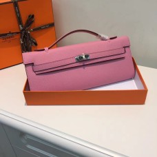 Hermes Kelly Cut 31cm Epsom Leather Clutch Rosa
