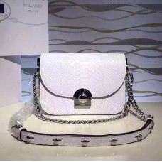 Bolso Prada Arcade Piel De Serpiente Blanco