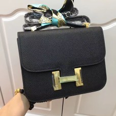 Bolso Hermes Constance 23cm Epsom Cuero Negro Oro