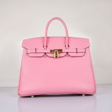 Hermes Birkin 35cm Togo bolsos de cuero Cherry Pink Golden