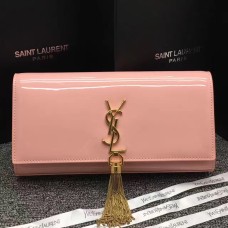 YSL Charol Tassel Clutch 27cm Rosa