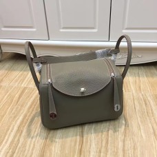 Hermes Lindy 30cm Bolso Gris Plata