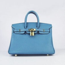 Hermes Birkin 25cm Bolso 6068 Azul dorado