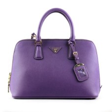 Bolso shopper Prada 0812 morado con estampado de cruces