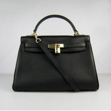 Hermes Kelly 32cm Togo bolso de cuero 6108 oro negro