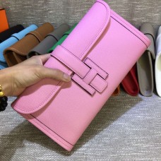 Hermes Epsom Leather Jige Clutch 29cm Rosa