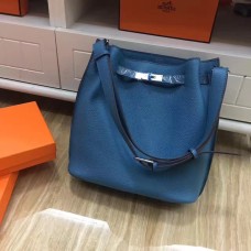 Hermes So Kelly 28cm Togo Leather Shoulder Bag Azul Plata