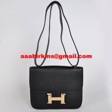 Bolso Hermes Constance 23cm Togo Cuero Negro Oro