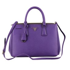 Bolso de mano Prada 2274 morado con estampado de cruces