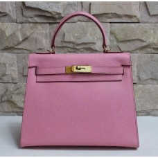 Hermes Kelly 28cm Bolso de cuero Epsom Oro rosa