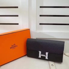 Hermes Constance Monedero Togo Cuero Negro