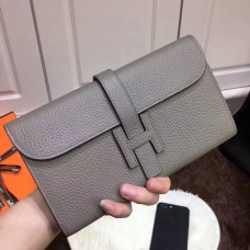 Hermes Jige Monedero Togo Cuero Gris