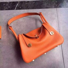 Hermes Lindy 30cm Bolso Naranja Oro