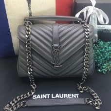 YSL Top Handle Bandolera 24cm Gris Plata