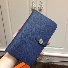 Hermes Dogon Monedero Togo Cuero H001 Azul Oscuro