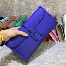 Hermes Epsom Leather Jige Clutch 29cm Azul eléctrico
