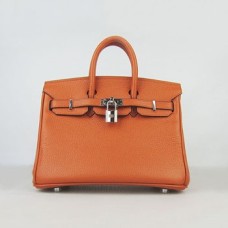 Hermes Birkin 25cm Bolso 6068 naranja plata