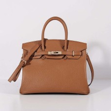 Hermes 30cm Birkin Bag Togo Leather con correa Light Coffee Gold