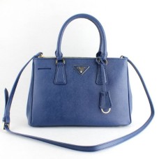Bolso Prada Galleria 1801 Piel Saffiano 30cm Azul Oscuro