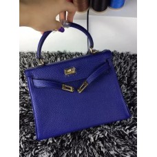 Hermes Kelly 25cm Togo Cuero Azul Oro