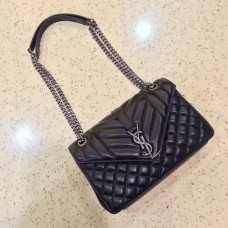 Bolso de hombro con sobre YSL de alta calidad, 23 cm, negro