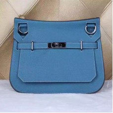 Hermes Jypsiere 28cm Bolso bandolera azul plata