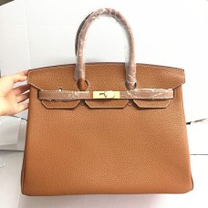 Hermes Birkin 35cm Togo cuero Bolsos camello oro
