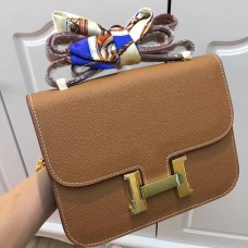Bolso Hermes Constance 23cm Epsom Cuero Camel Oro