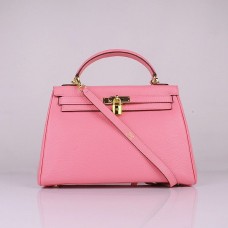 Hermes Kelly 32cm Togo cuero 6108 cereza rosa dorado
