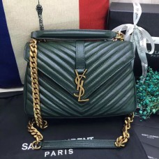 YSL Bolso De Hombro Con Asa Superior 24cm Oro Verde