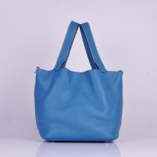 Hermes Piel De Becerro 8616 Bolso Azul
