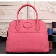 Hermes Bolide 31cm Bolso rosa de cuero Togo