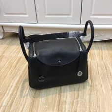Hermes Lindy 30cm Bolso Negro Plata