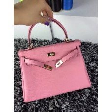 Hermes Kelly 25cm Togo Cuero Rosa Oro