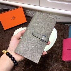 Hermes Bearn Monedero Togo Cuero H005 Gris