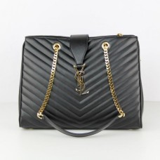 Bolso de compras YSL Saint Laurent Monogram negro