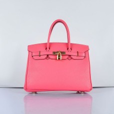 Hermes Birkin 30cm Togo bolsos de cuero Lip Pink Golden