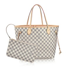 Louis Vuitton N41605 Neverfull MM Bolso de hombro Lona Damier Azur