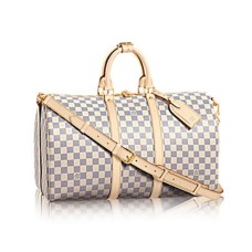 Louis Vuitton N48223 Keepall Bandouliere 45 Bolsa de lona Damier Azur Lona