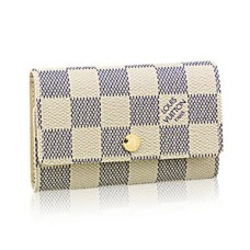 Louis Vuitton N61745 6 Llavero Damier Azur Lona